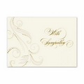 Flourish In Pearl Sympathy Card - Ecru Unlined Fastick  Envelope